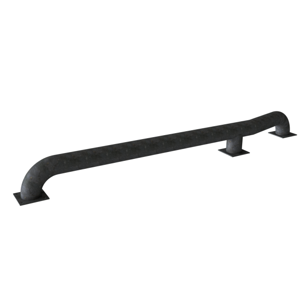 Truck pull in assist | hot-dip galvanized | angled to the right side,total length: approx. 3000 mm